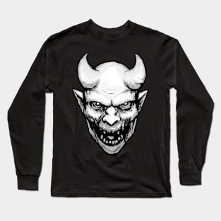 Demon head (B&W) Long Sleeve T-Shirt